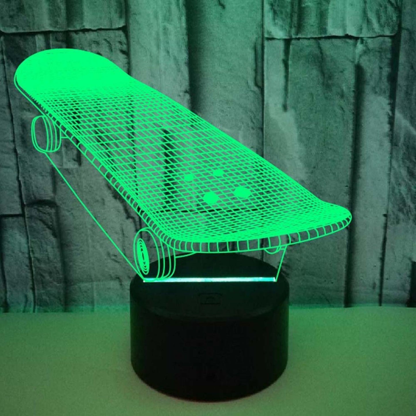 3D Optical Illusion Skateboard Sensor Night Light