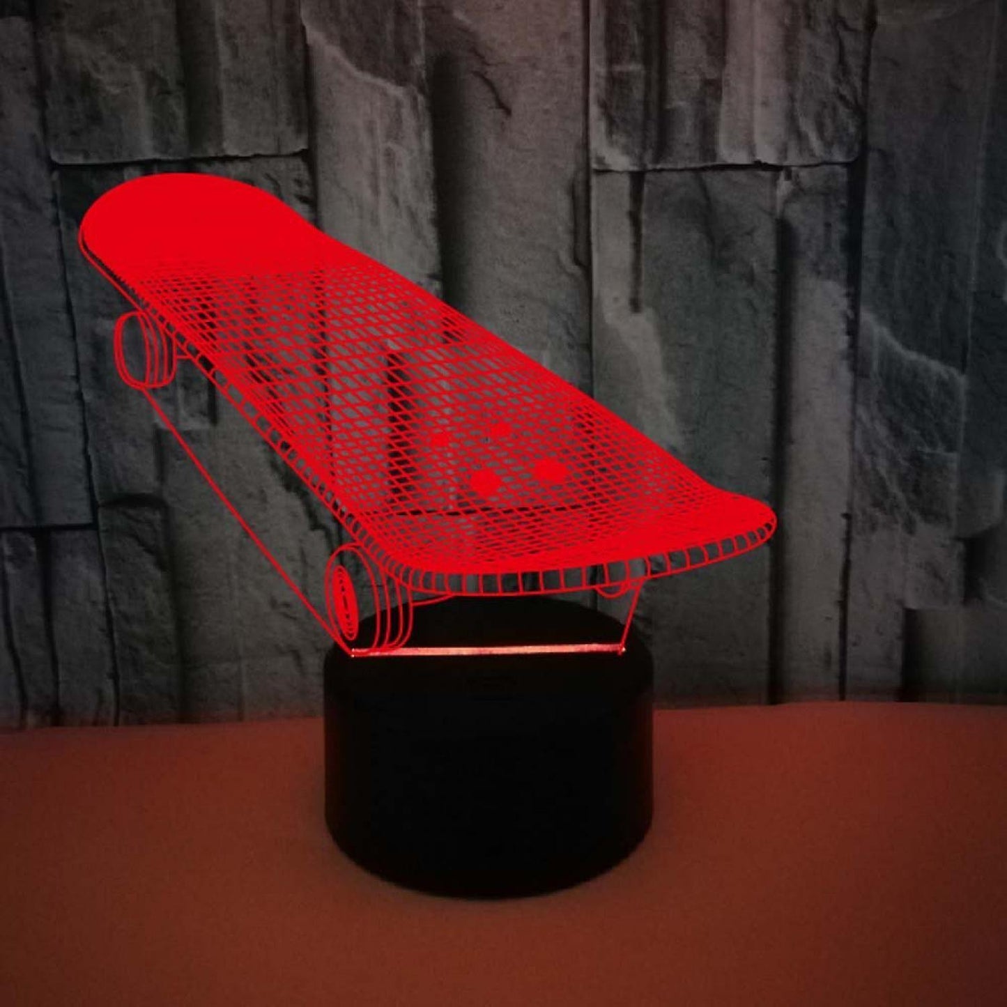 3D Optical Illusion Skateboard Sensor Night Light