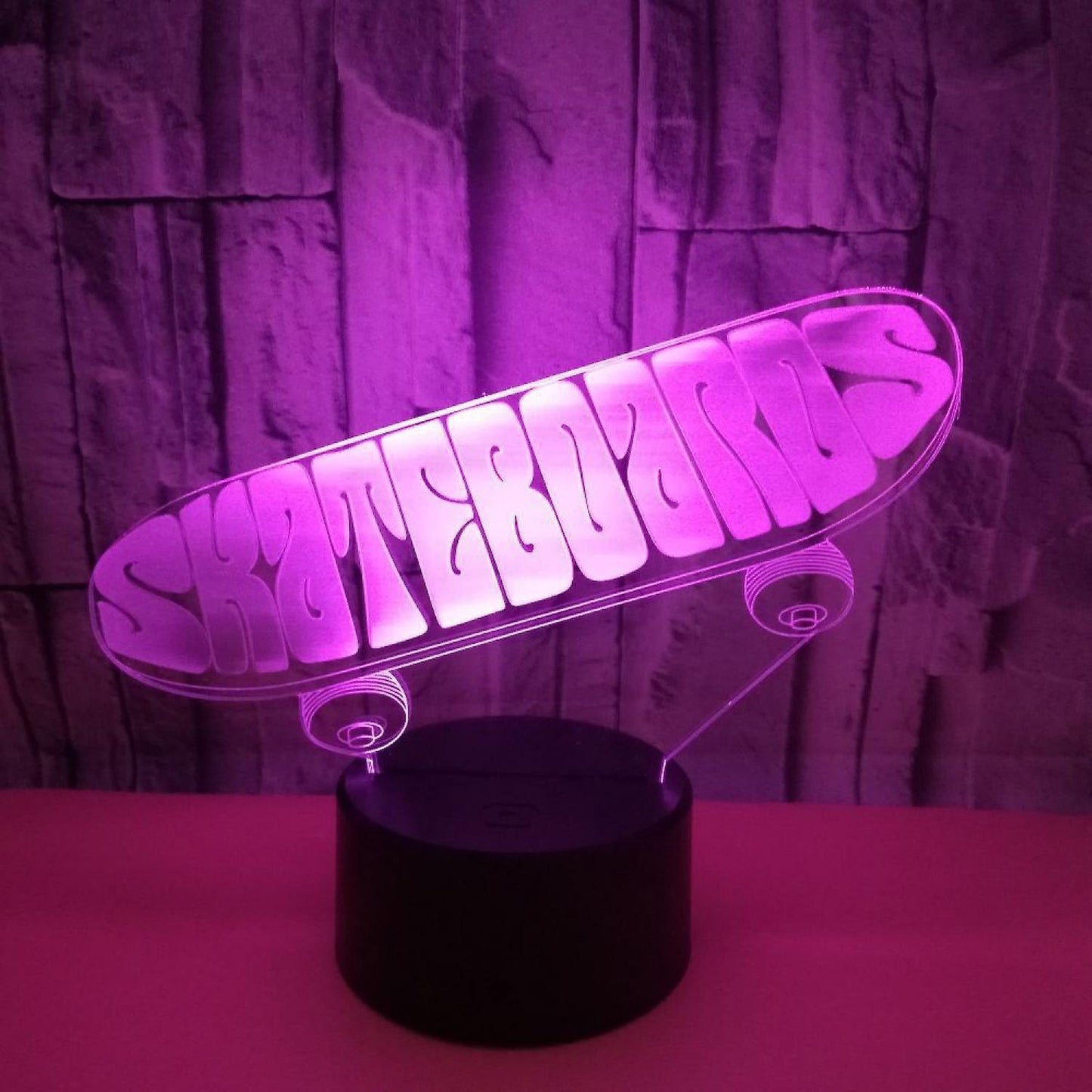 3D Optical Illusion Skateboard Sensor Night Light
