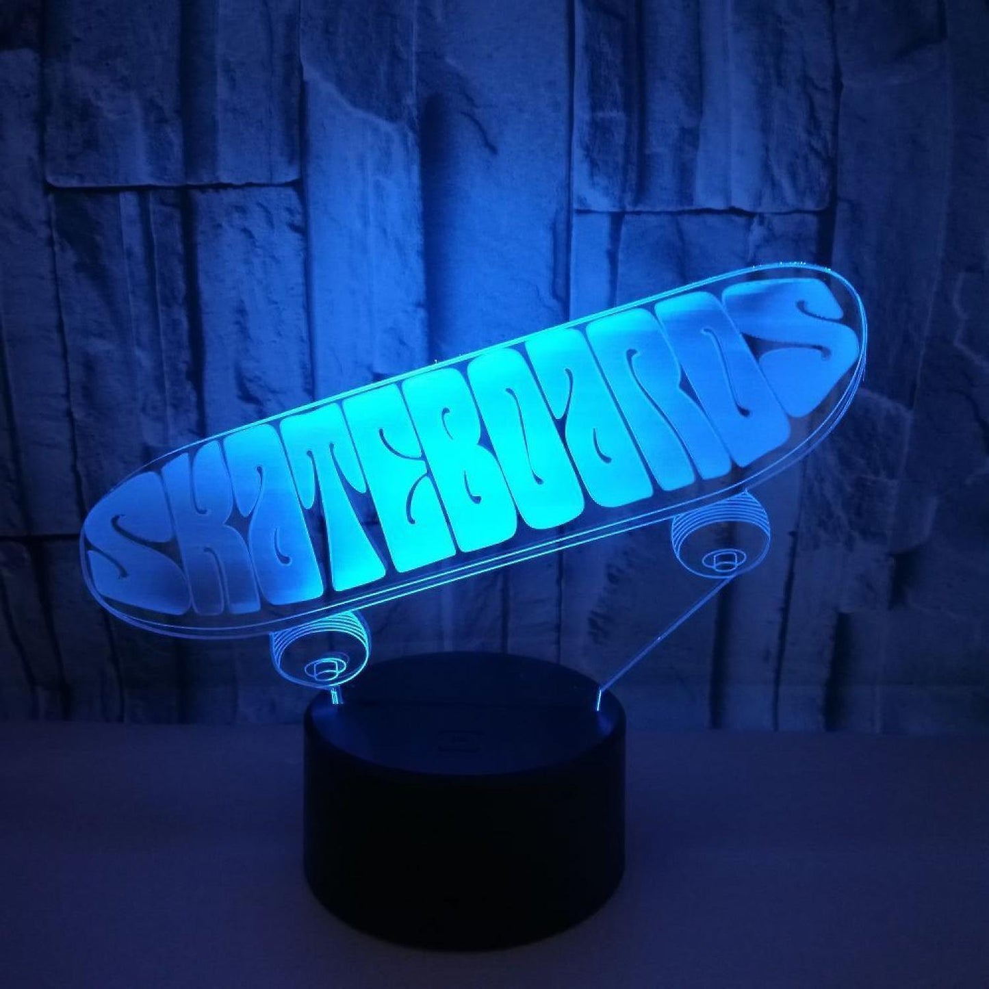3D Optical Illusion Skateboard Sensor Night Light