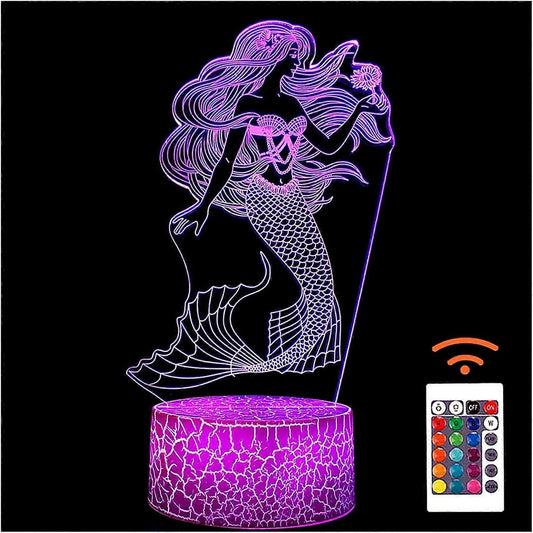 3D Illusion Night Light Visual Creative LED Desk Lamp Touch Control 7 Color Change for Home Decorations or babies Girl Holiday Gifts