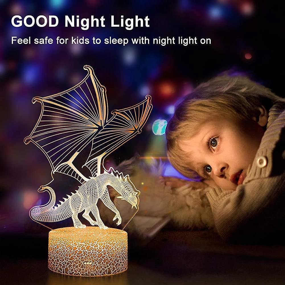 Dragon Lamp. Flying Dragon Night Light. Remote Control & 16 Colors Illusion