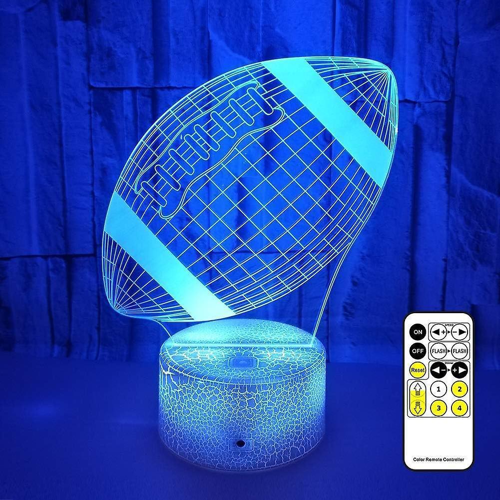 Football Night Lights For babies - 3D Led Illusion Lamp With Touch & Remote Control