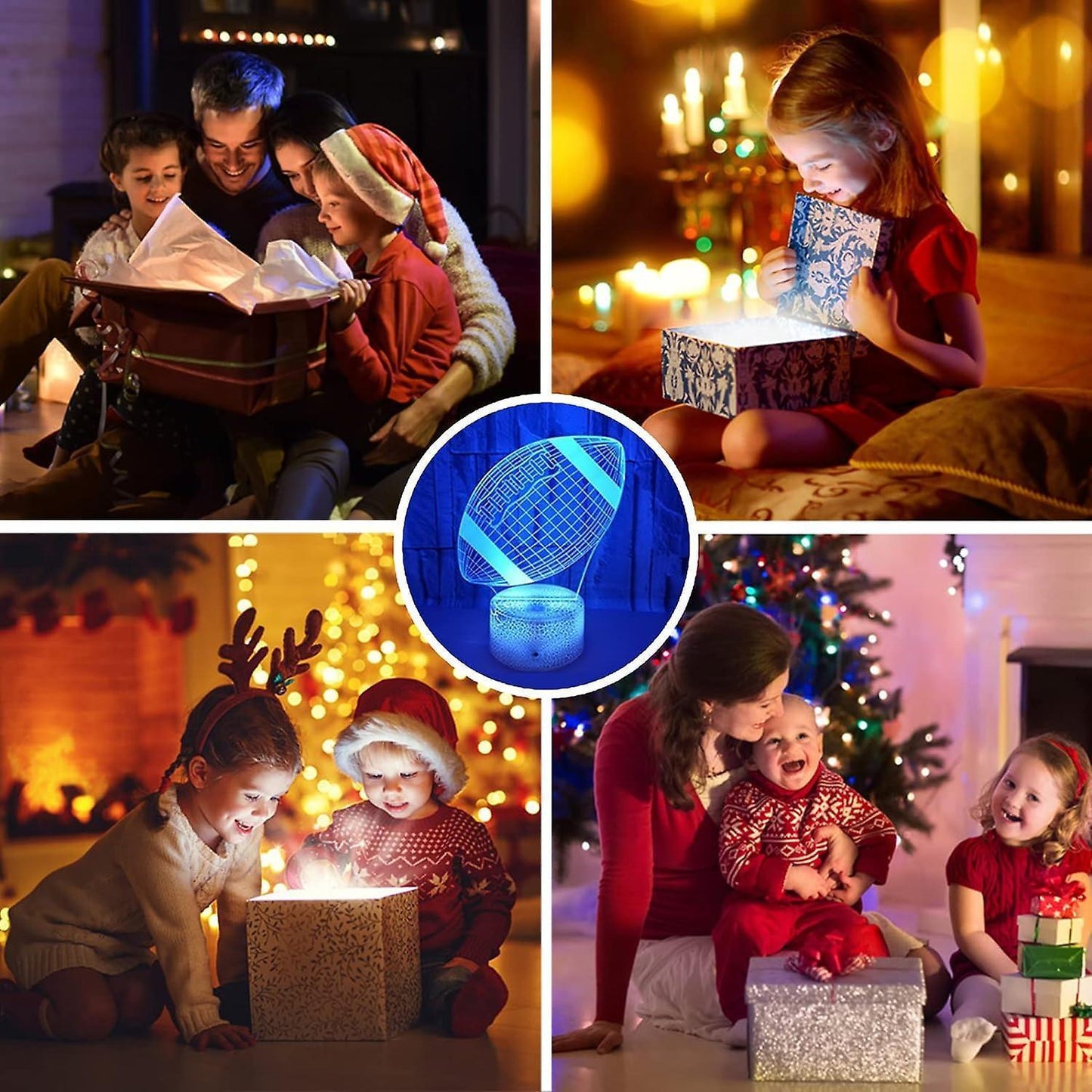 Football Night Lights For babies - 3D Led Illusion Lamp With Touch & Remote Control