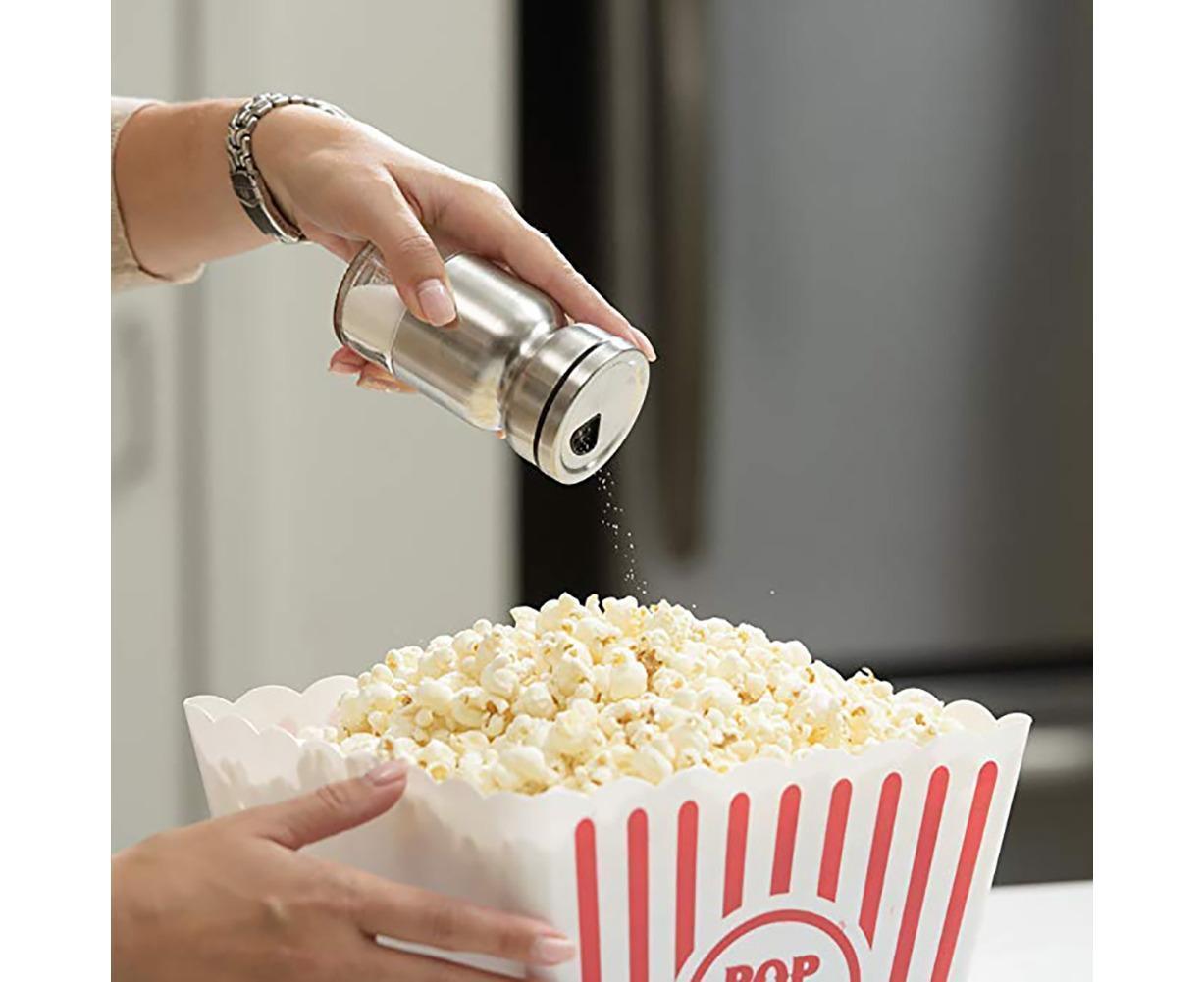 Salt Spice Shaker Dispenser Adjustable Pour Holes Stainless Steel Pepper Box Can-Silver
