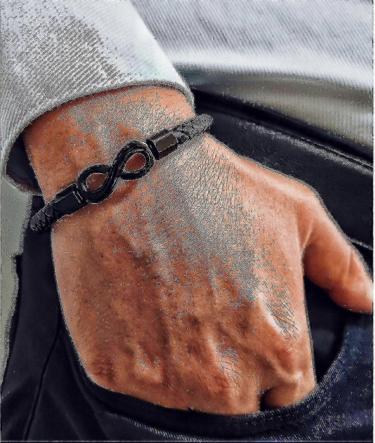 To My Man, Infinity Leather Bracelet Husband Gifts From Wife I Love You Forever And Always Bracelet Boyfriend Anniversary Birthday Christmas Fathers G