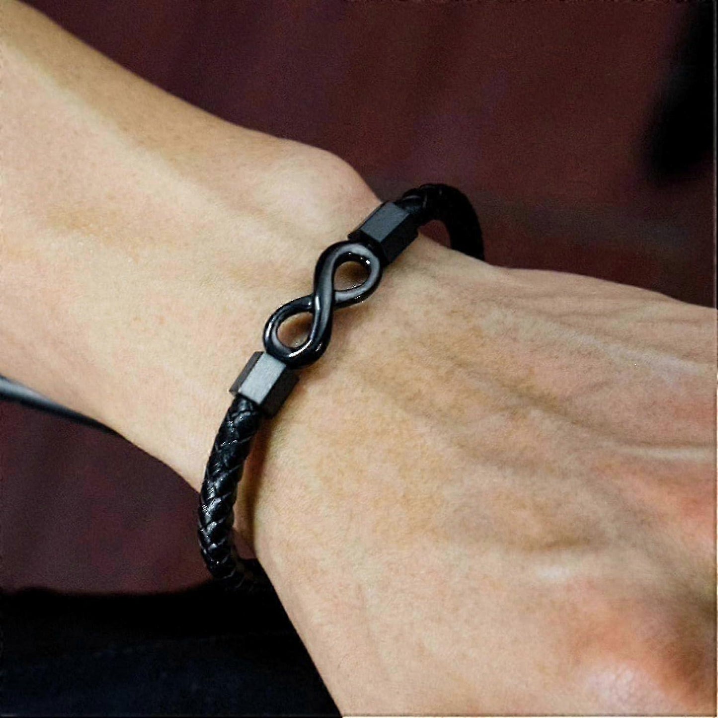 To My Man, Infinity Leather Bracelet Husband Gifts From Wife I Love You Forever And Always Bracelet Boyfriend Anniversary Birthday Christmas Fathers G