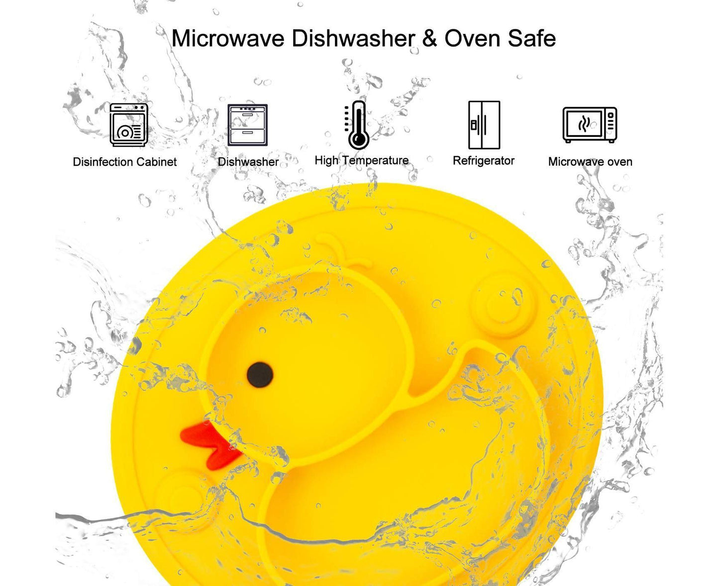 Babies Plate Silicone Babies Plates Suction Placemat Divided Dishes for Babies and Babiess One-Piece Strong Suction, BPA Free, Microwave Dishwasher secure