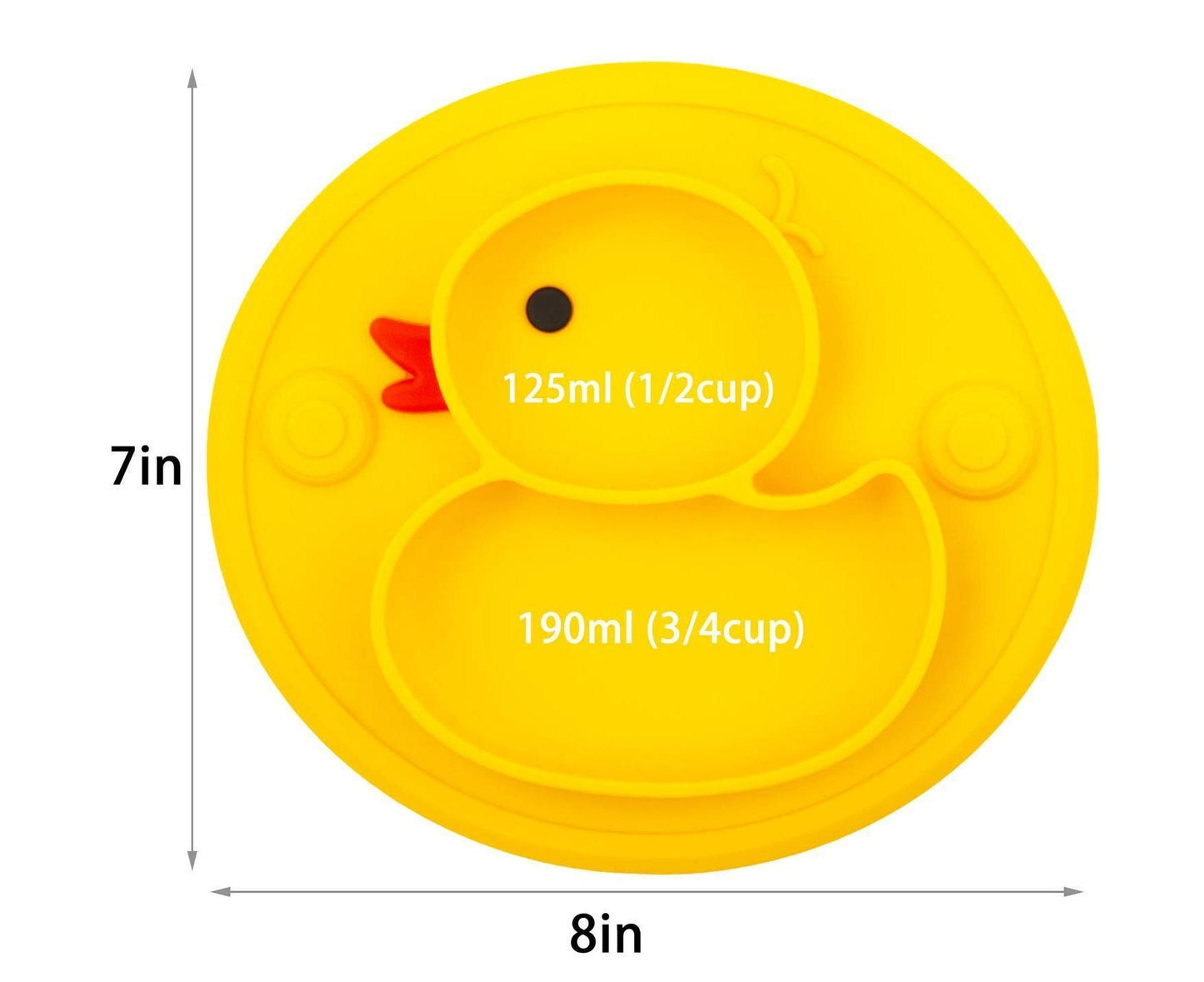 Babies Plate Silicone Babies Plates Suction Placemat Divided Dishes for Babies and Babiess One-Piece Strong Suction, BPA Free, Microwave Dishwasher secure