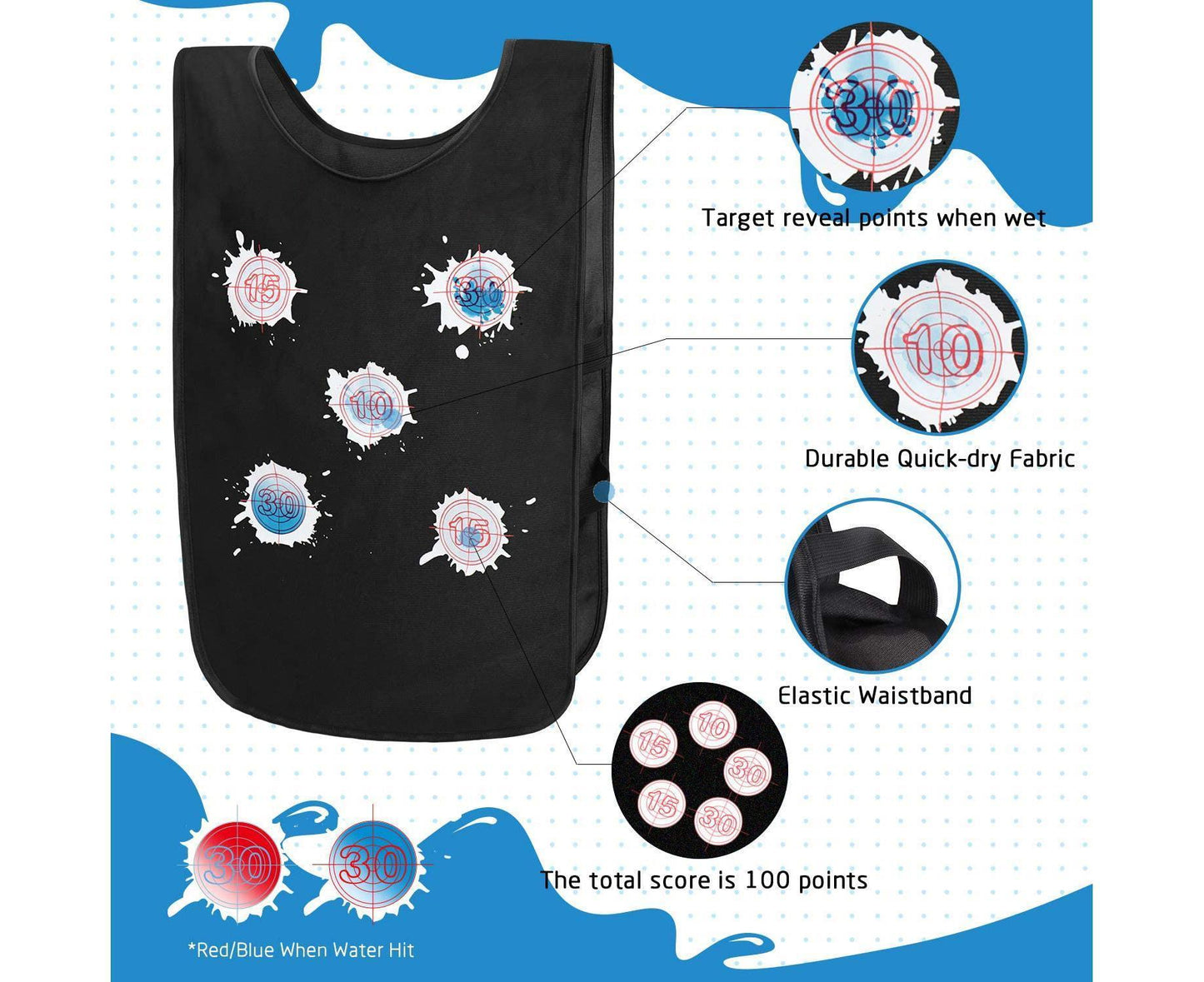 Water Guns Water Blaster Guns, Water Blaster Guns & Target Vests, Summer Pools Party Games Water Fight Play Fun Toys