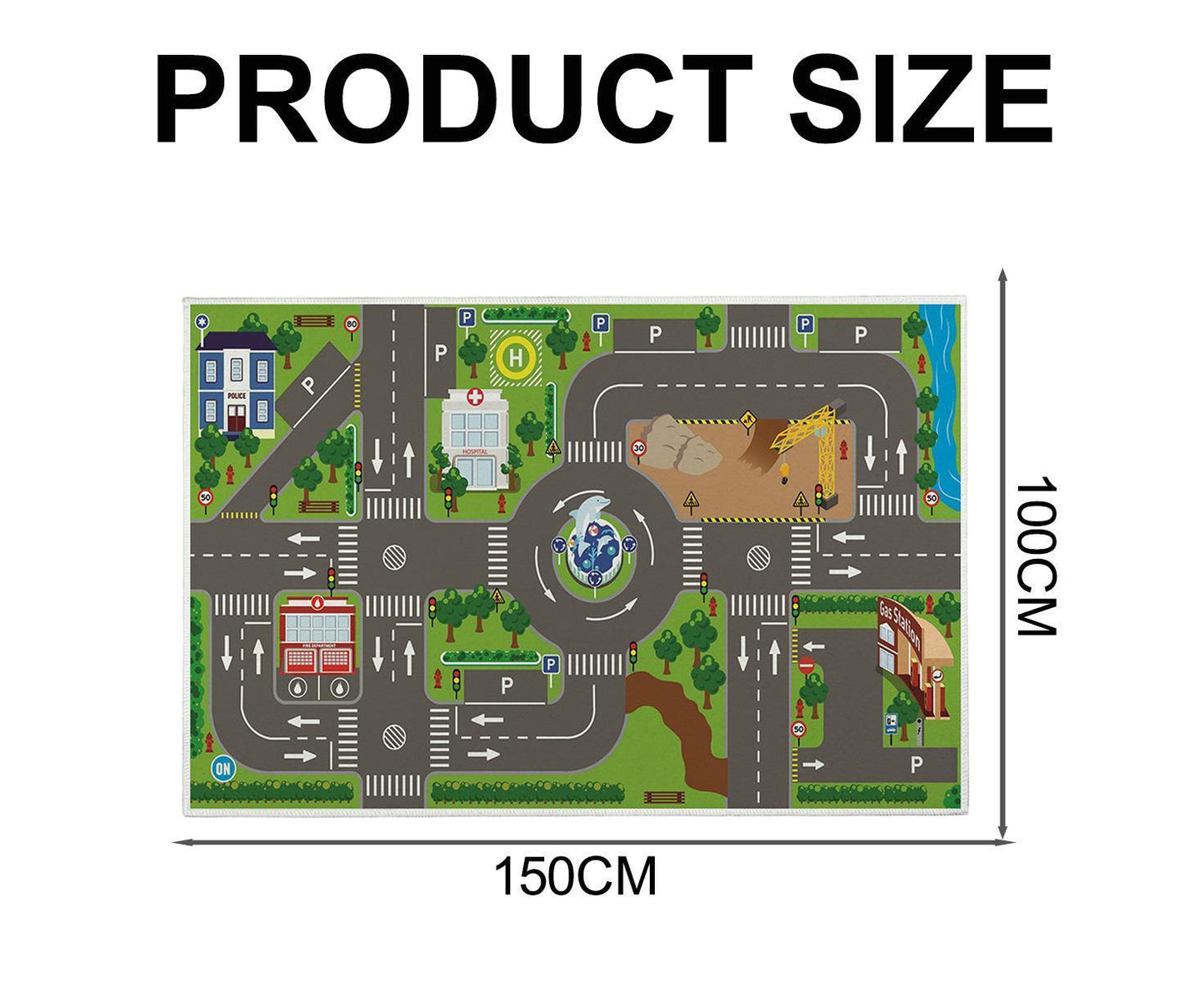 Babies Carpet Play Mat Suitable For Playing With Cars And Toys - Play, Learn And Have Fun securely