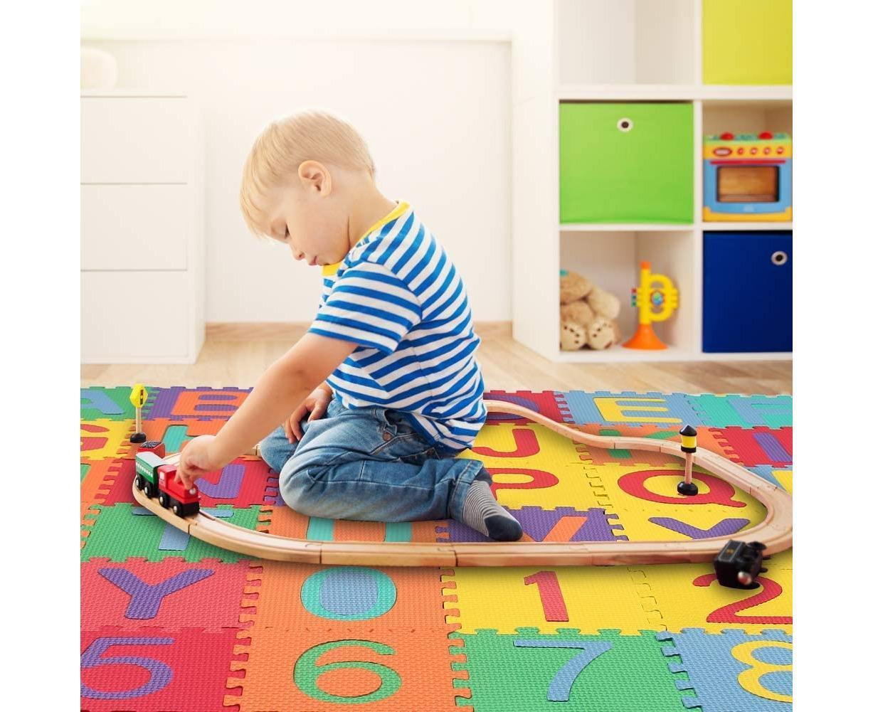 Babies City Town Rug,Car Play Carpet,City Road Playmat on Babies Educational,Babies Bedroom Playroom,Jumbo Play Room Rug, City Pretend Play 12*12cm