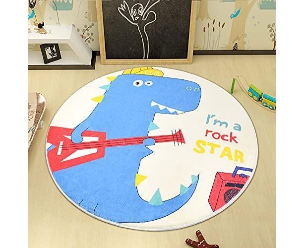 Babies Room Carpet 91cm Round Dinosaur Carpet Cute Bedroom Rug Boys Room Decor Non Slip Babies Rug Babies Play Mat