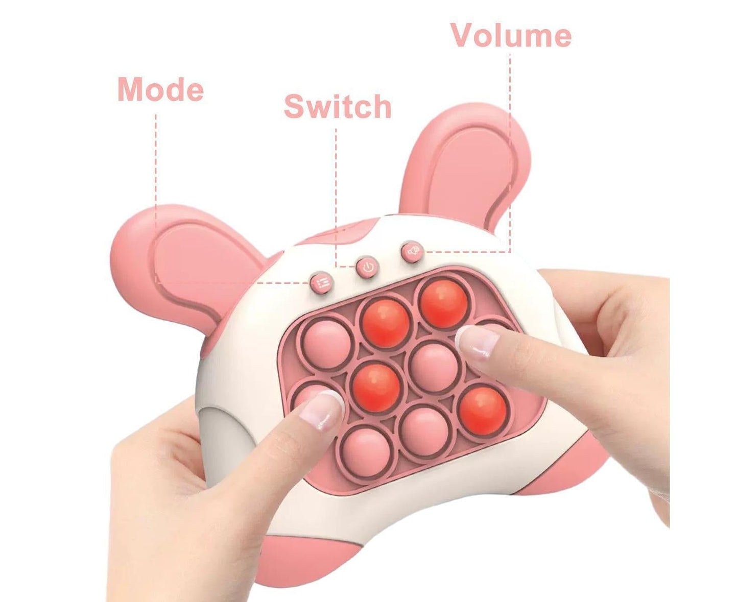 Finger Toys Fast Push Bubble Game- Fast Pop It Game, Bubble Pop Game,Interaction Pop Game Fidget Toy-Pink