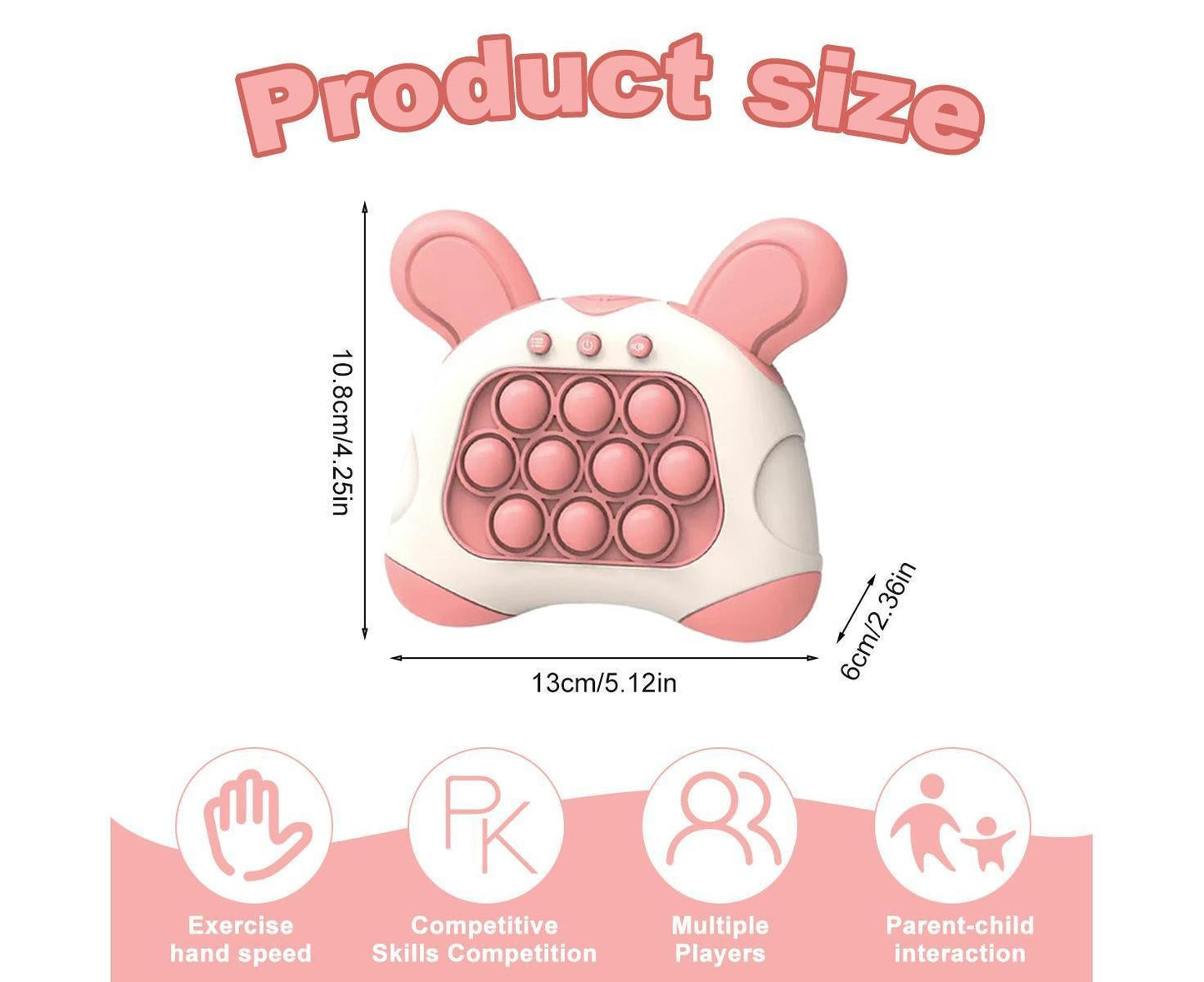 Finger Toys Fast Push Bubble Game- Fast Pop It Game, Bubble Pop Game,Interaction Pop Game Fidget Toy-Pink