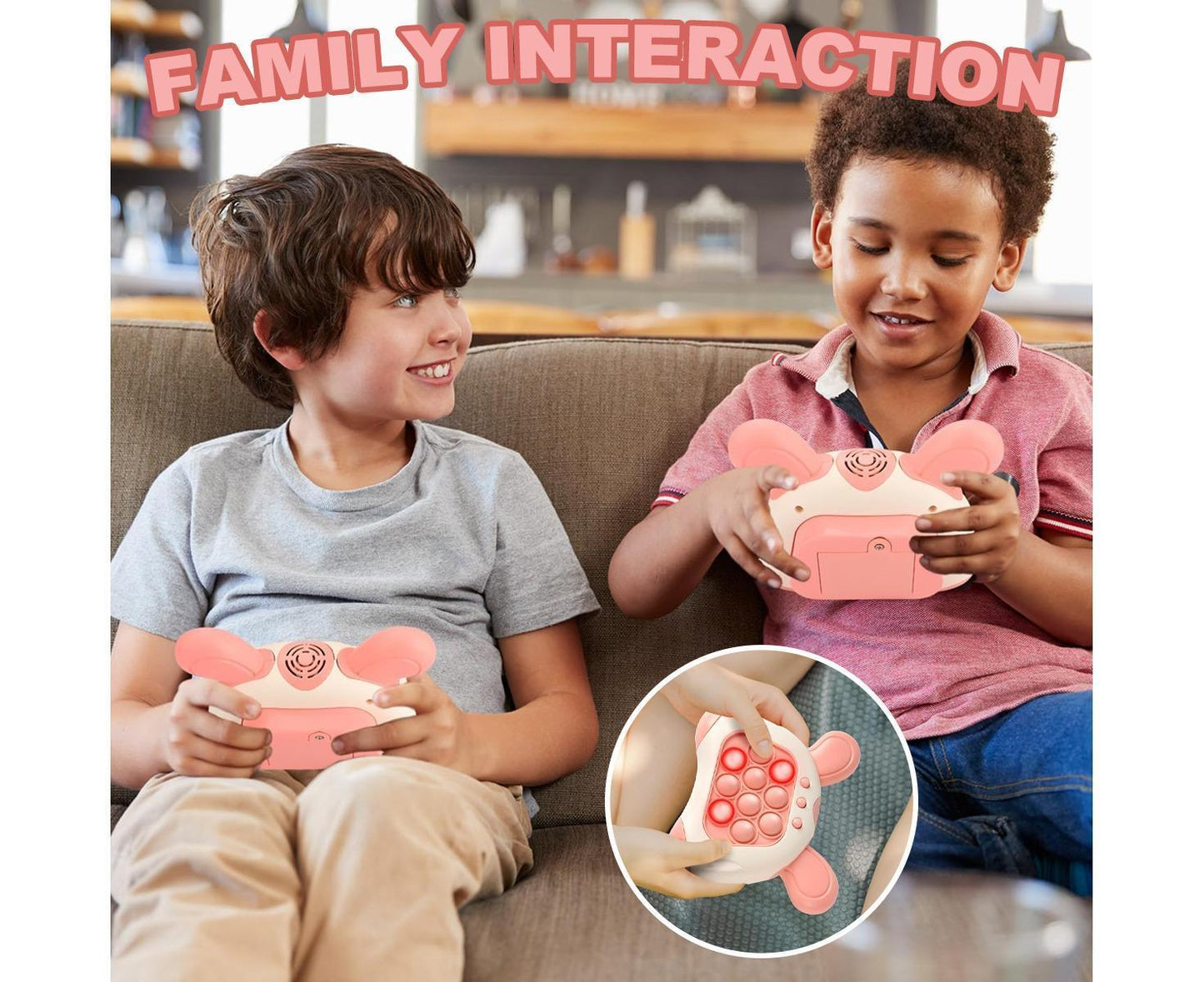 Finger Toys Fast Push Bubble Game- Fast Pop It Game, Bubble Pop Game,Interaction Pop Game Fidget Toy-Pink