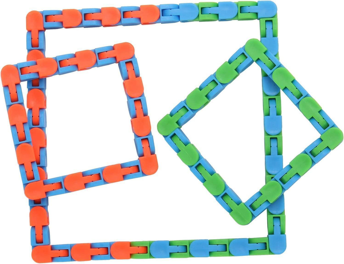 6 Pack 24 Links Wacky Tracks Snap and Click Fidget Toys, Finger Sensory Toys, Snake Puzzles