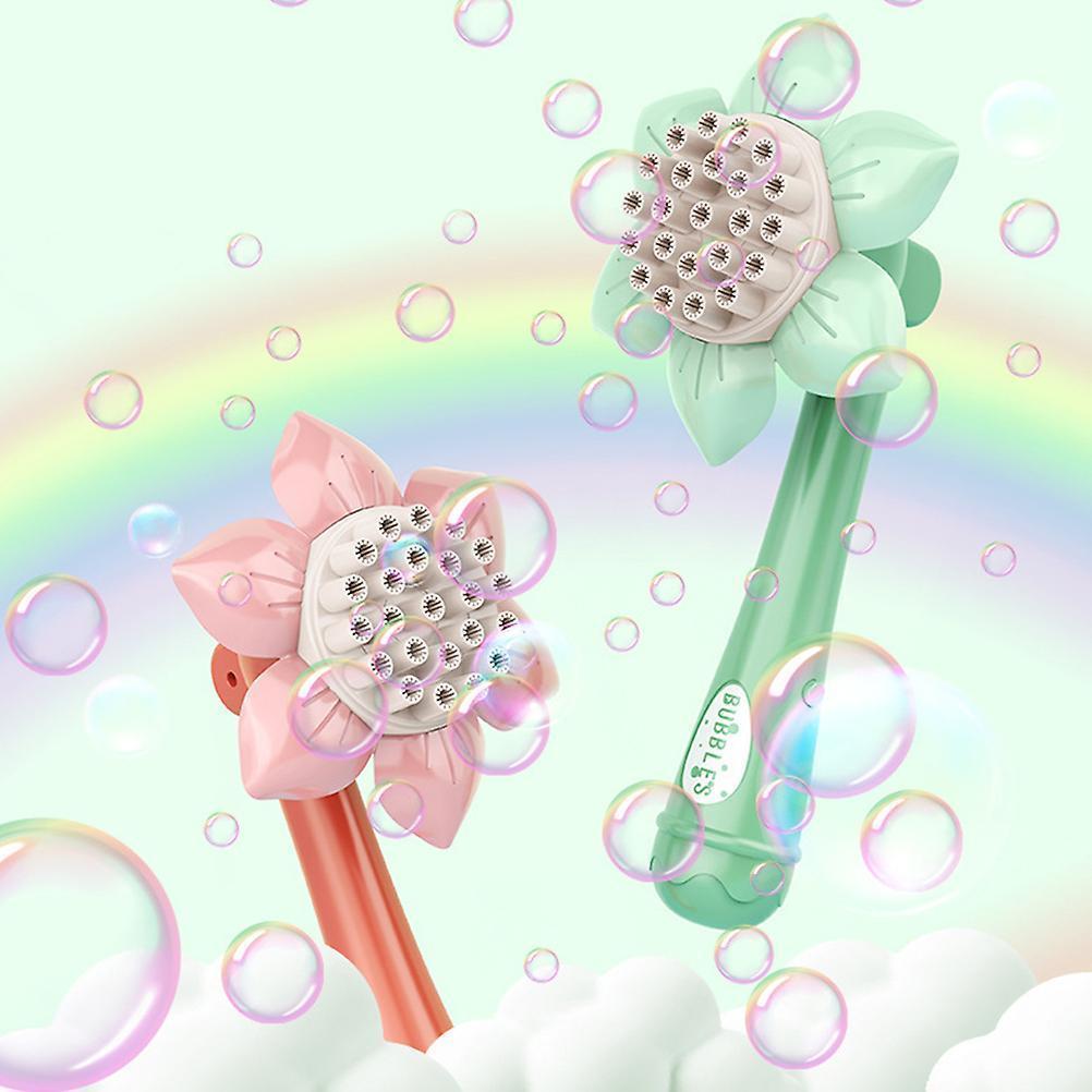 Sunflower Shape Bubble Machine Toy Portable Bubble Wand Toy Electric Bubble Blower Toy