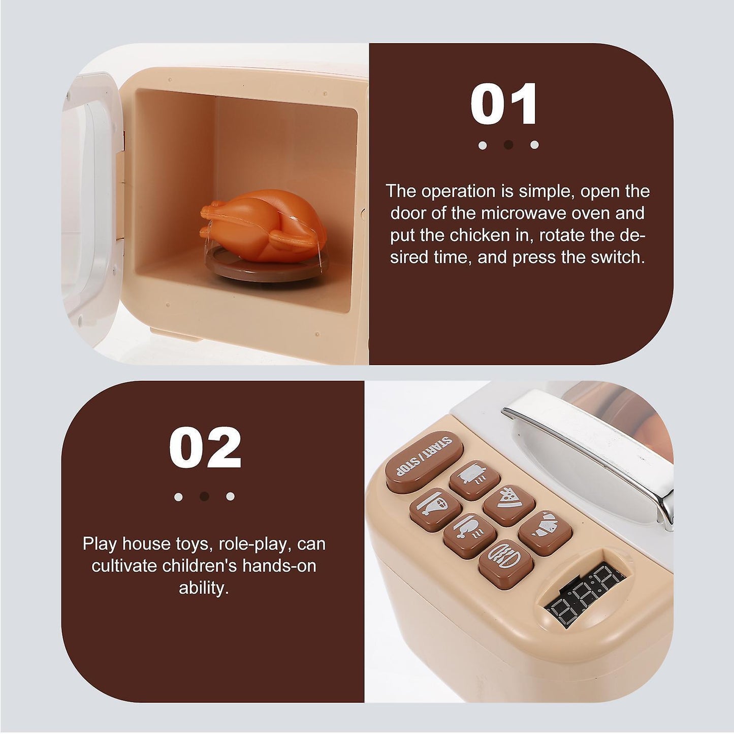 Puzzle Toy Food Kitchen Toys Early Development Toys Pretend Play Appliances Microwave Play Kitchen Set Electronic Toy