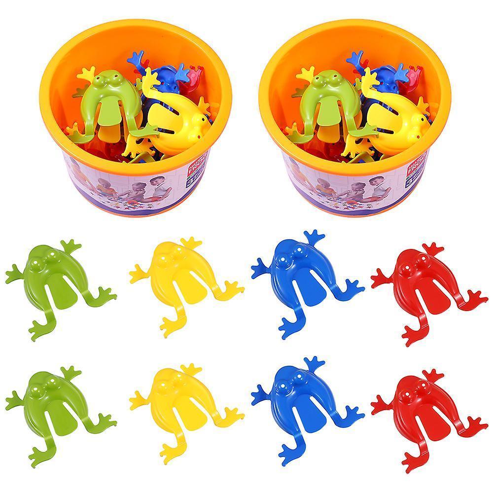 24pcs Press Frog Toys Plastic Frog Toys Finger Pressing Bouncing Frog Toys
