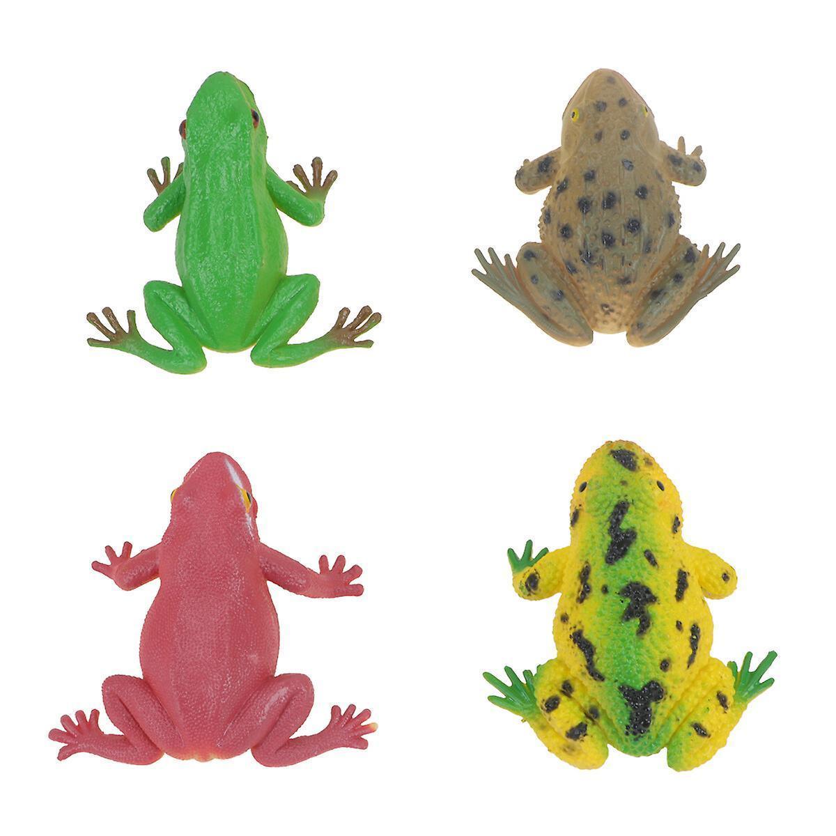 4 PCS Frog Toy Mini Realistic Toy Figures Lifelike Toy Party Favors Frogs Toys Screaming Toad Toy