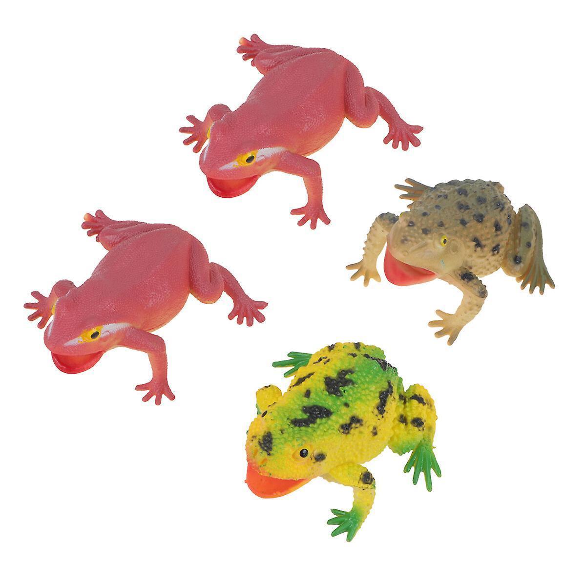 4 PCS Frog Toy Mini Realistic Toy Figures Lifelike Toy Party Favors Frogs Toys Screaming Toad Toy