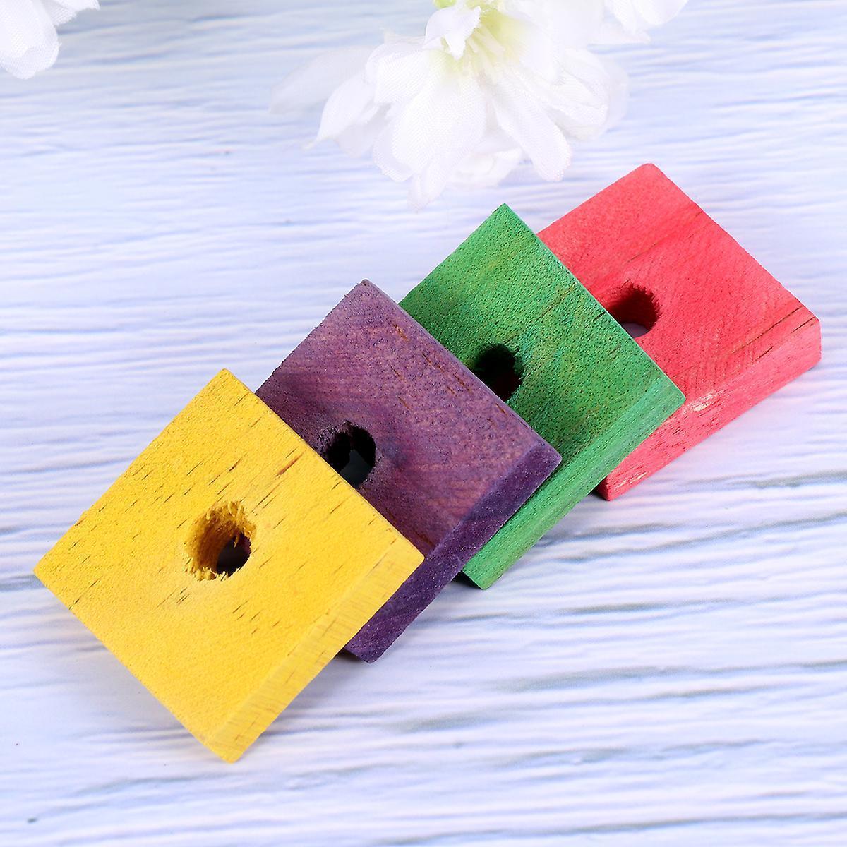 50 Pieces Wood Toys Bird Foraging Toys Rabbit Toys Bunnies Parrot Wood Chip Toy Parrot Puzzle Toy Wooden