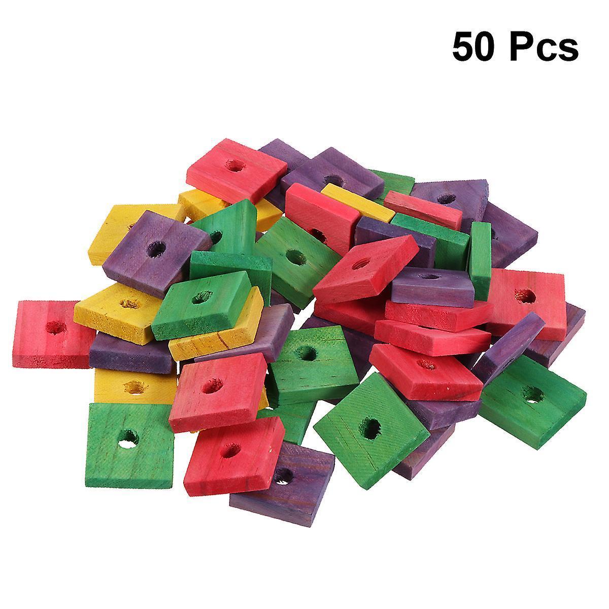 50 Pieces Wood Toys Bird Foraging Toys Rabbit Toys Bunnies Parrot Wood Chip Toy Parrot Puzzle Toy Wooden