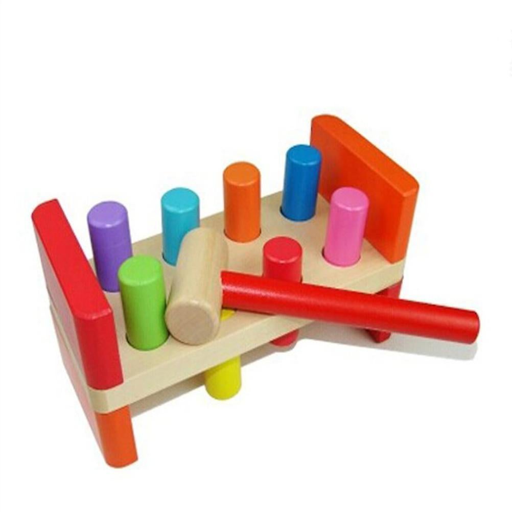 Babies Hammering Toy Hammer Bench Toy Wooden Pounding Toys babies Wooden Hammer