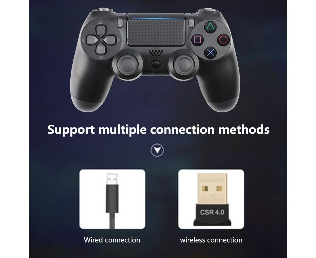 Wireless Game Controller Ps4 Controller Bluetooth Dual Head Head Handle Joystick Game Pad For The Game Console 4 - Black