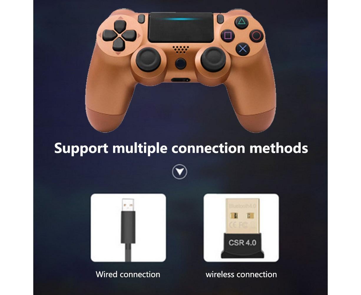 Wireless Game Controller Ps4 Controller Bluetooth Dual Head Head Handle Joystick Game Pad For The Game Console 4 - Bronze