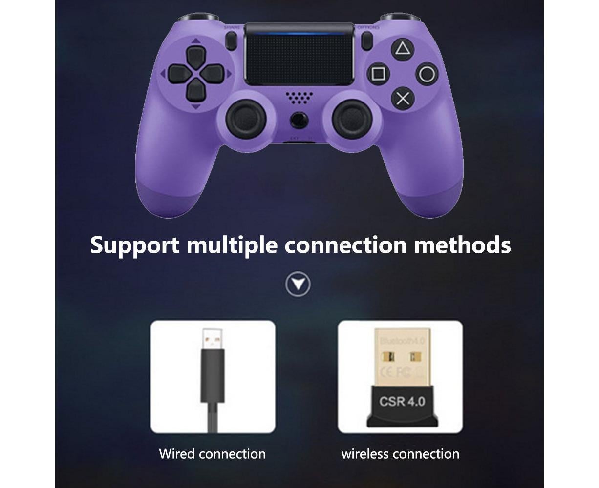 Wireless Game Controller Ps4 Controller Bluetooth Dual Head Head Handle Joystick Game Pad For The Game Console 4 - Electric light purple
