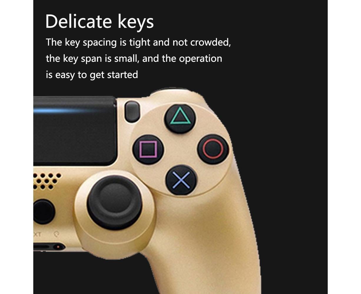 Wireless Game Controller Ps4 Controller Bluetooth Dual Head Head Handle Joystick Game Pad For The Game Console 4 - Gold