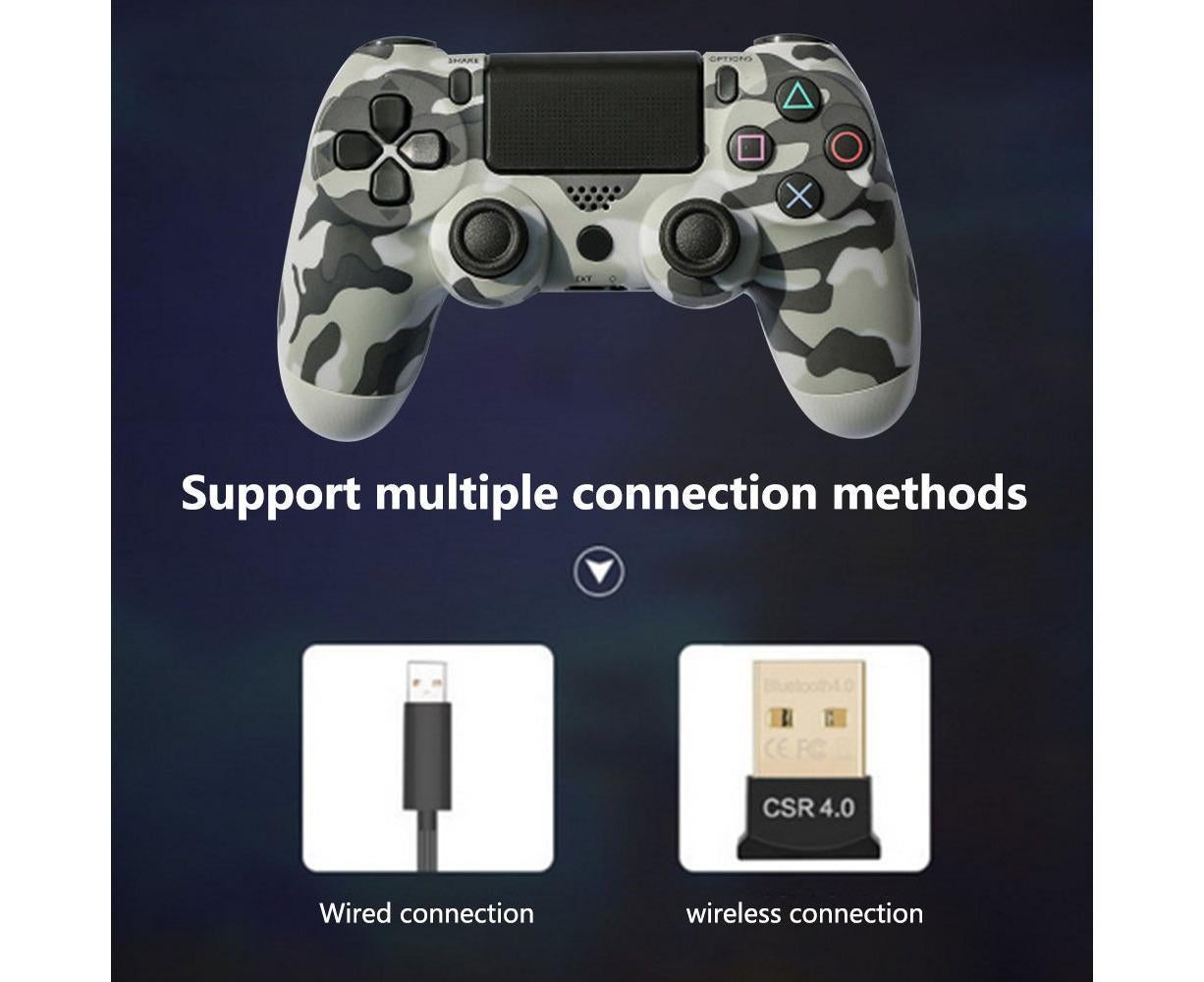 Wireless Game Controller Ps4 Controller Bluetooth Dual Head Head Handle Joystick Game Pad For The Game Console 4 - Gray camouflage