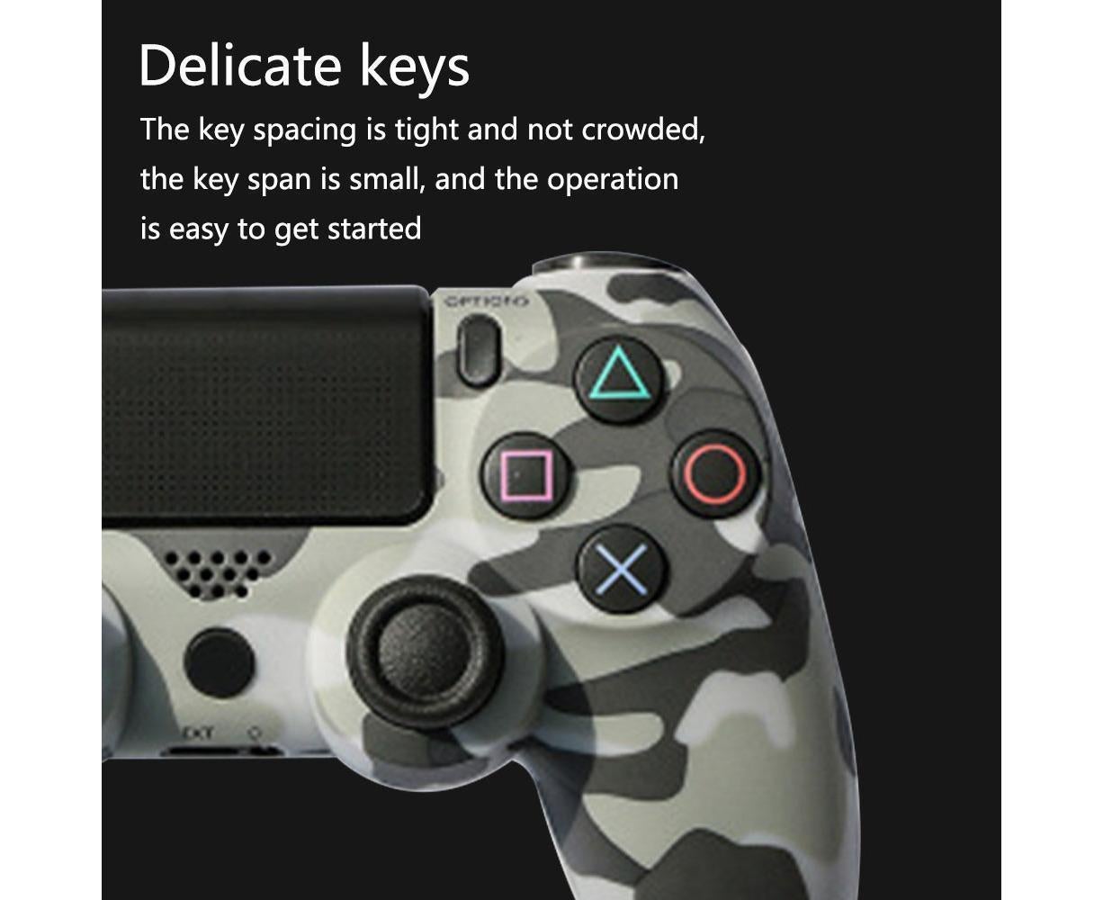 Wireless Game Controller Ps4 Controller Bluetooth Dual Head Head Handle Joystick Game Pad For The Game Console 4 - Gray camouflage