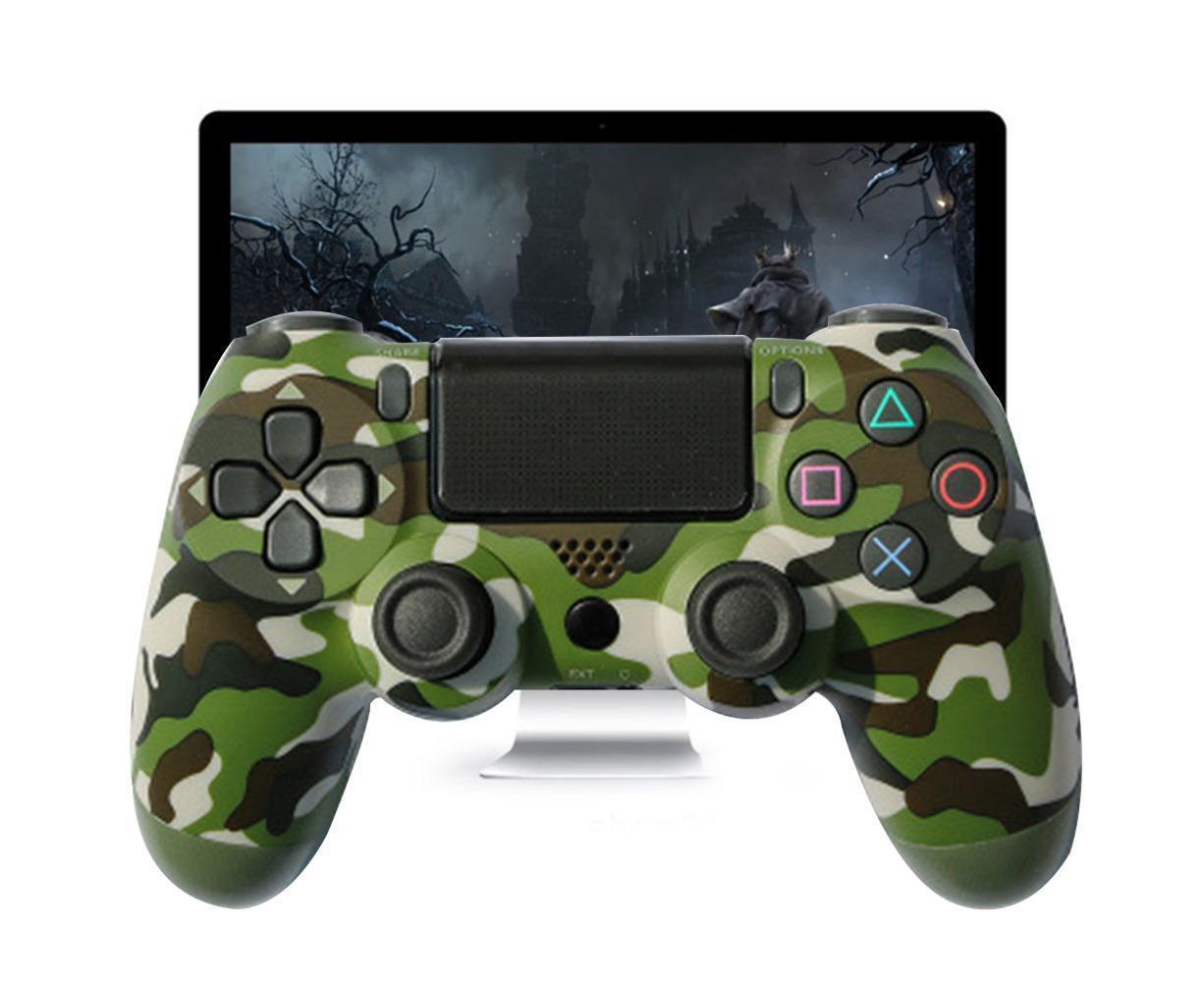 Wireless Game Controller Ps4 Controller Bluetooth Dual Head Head Handle Joystick Game Pad For The Game Console 4 - Green camouflage