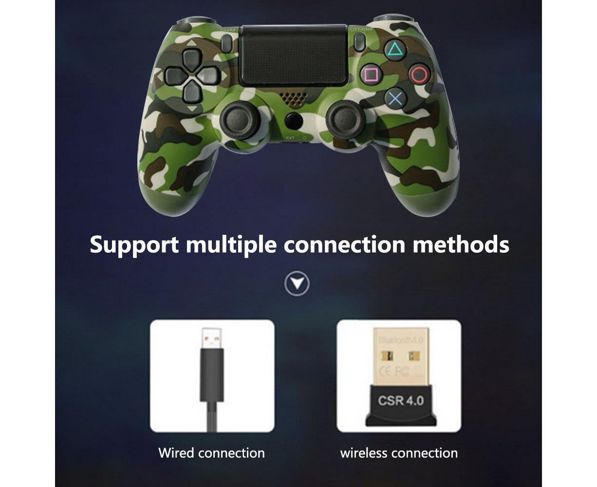 Wireless Game Controller Ps4 Controller Bluetooth Dual Head Head Handle Joystick Game Pad For The Game Console 4 - Green camouflage