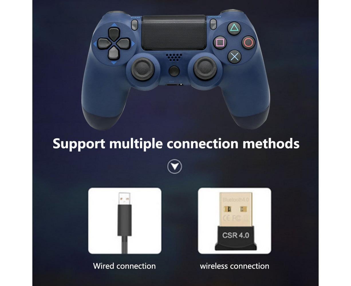 Wireless Game Controller Ps4 Controller Bluetooth Dual Head Head Handle Joystick Game Pad For The Game Console 4 - Midnight blue