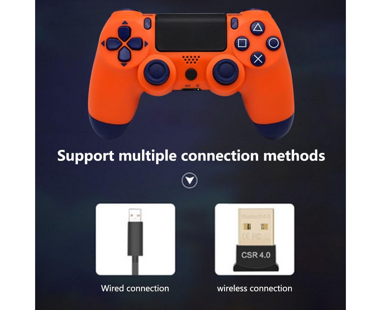 Wireless Game Controller Ps4 Controller Bluetooth Dual Head Head Handle Joystick Game Pad For The Game Console 4 - Orange