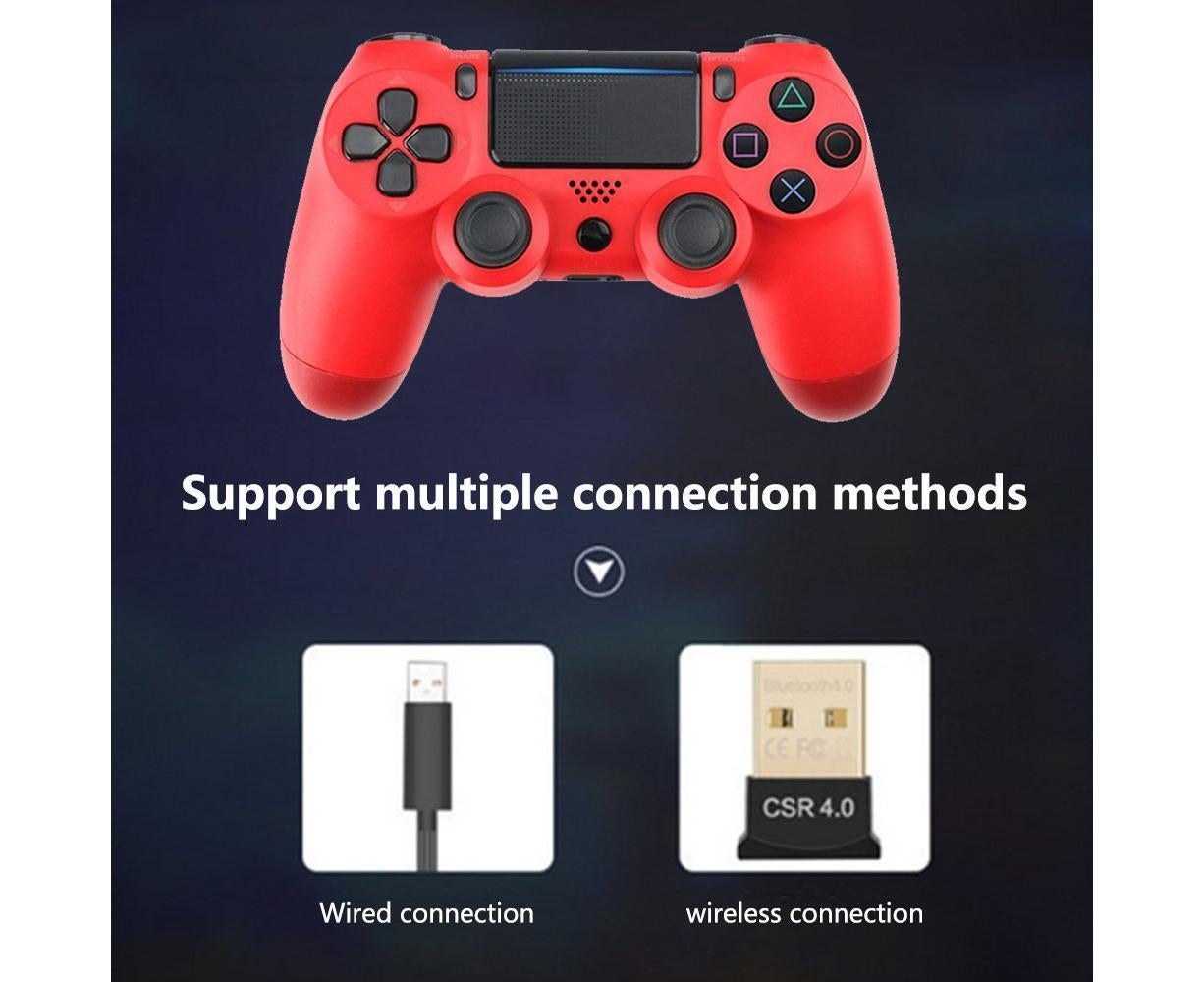 Wireless Game Controller Ps4 Controller Bluetooth Dual Head Head Handle Joystick Game Pad For The Game Console 4 - Red
