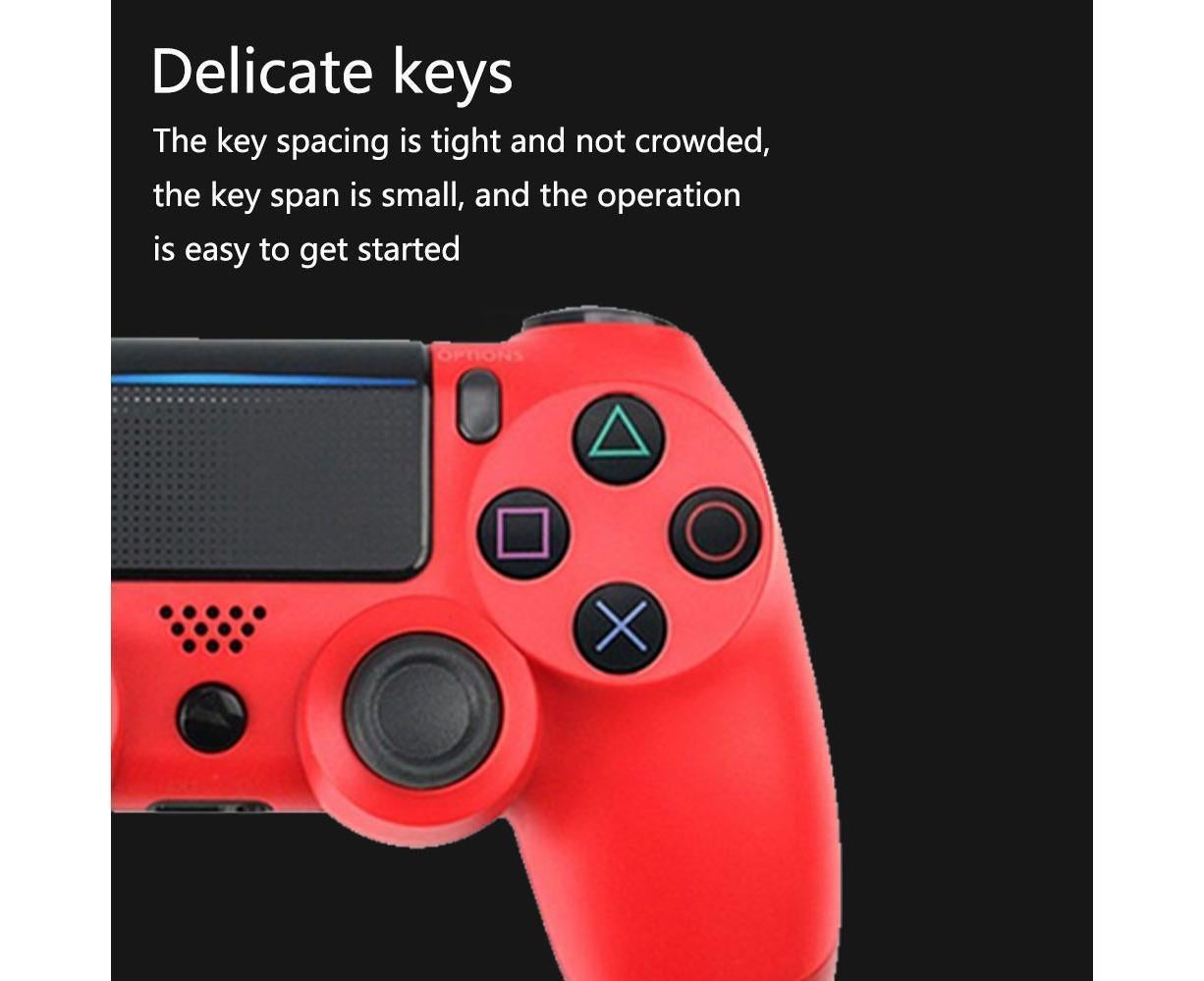 Wireless Game Controller Ps4 Controller Bluetooth Dual Head Head Handle Joystick Game Pad For The Game Console 4 - Red
