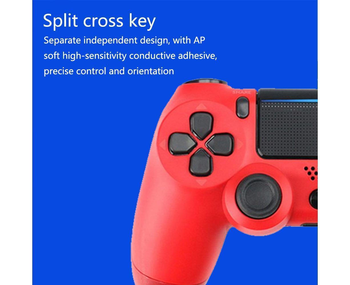 Wireless Game Controller Ps4 Controller Bluetooth Dual Head Head Handle Joystick Game Pad For The Game Console 4 - Red
