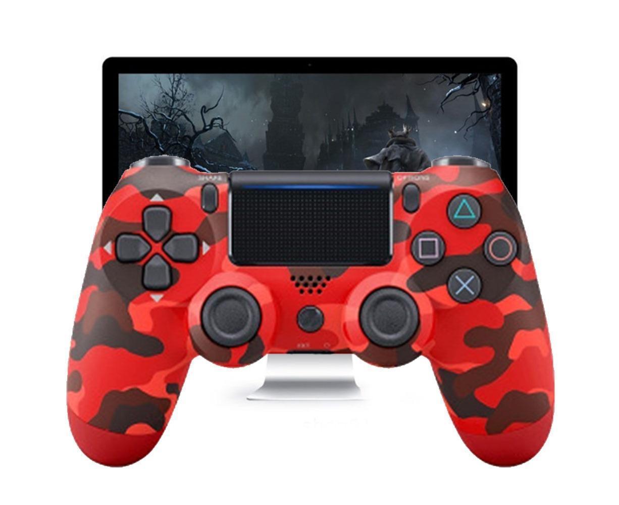 Wireless Game Controller Ps4 Controller Bluetooth Dual Head Head Handle Joystick Game Pad For The Game Console 4 - Red camouflage