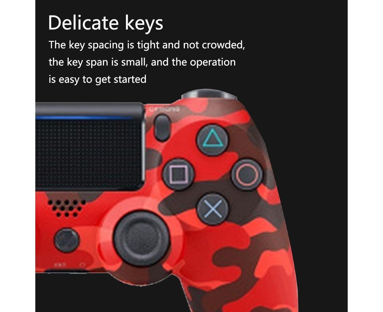 Wireless Game Controller Ps4 Controller Bluetooth Dual Head Head Handle Joystick Game Pad For The Game Console 4 - Red camouflage