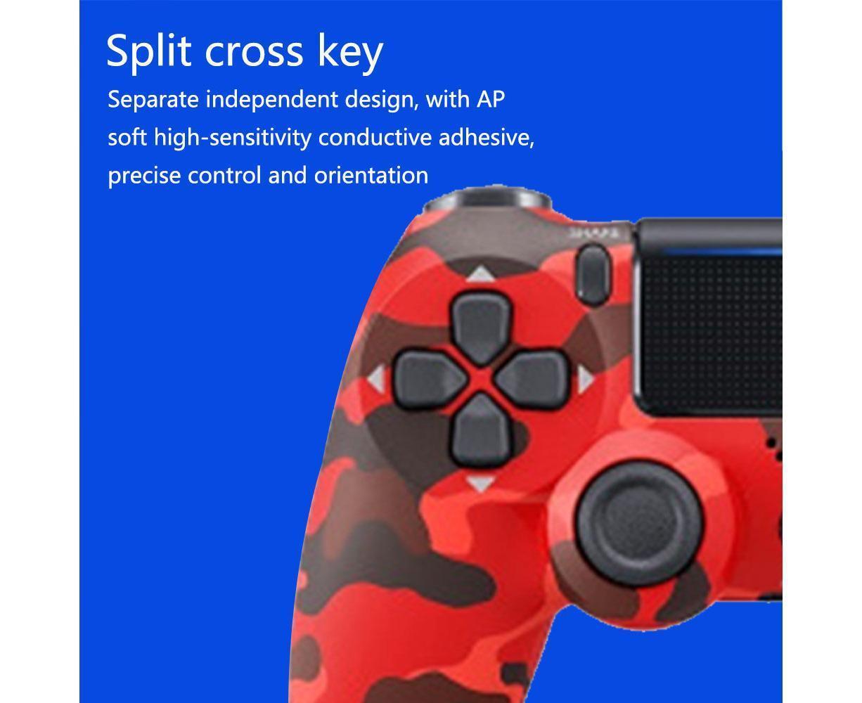 Wireless Game Controller Ps4 Controller Bluetooth Dual Head Head Handle Joystick Game Pad For The Game Console 4 - Red camouflage