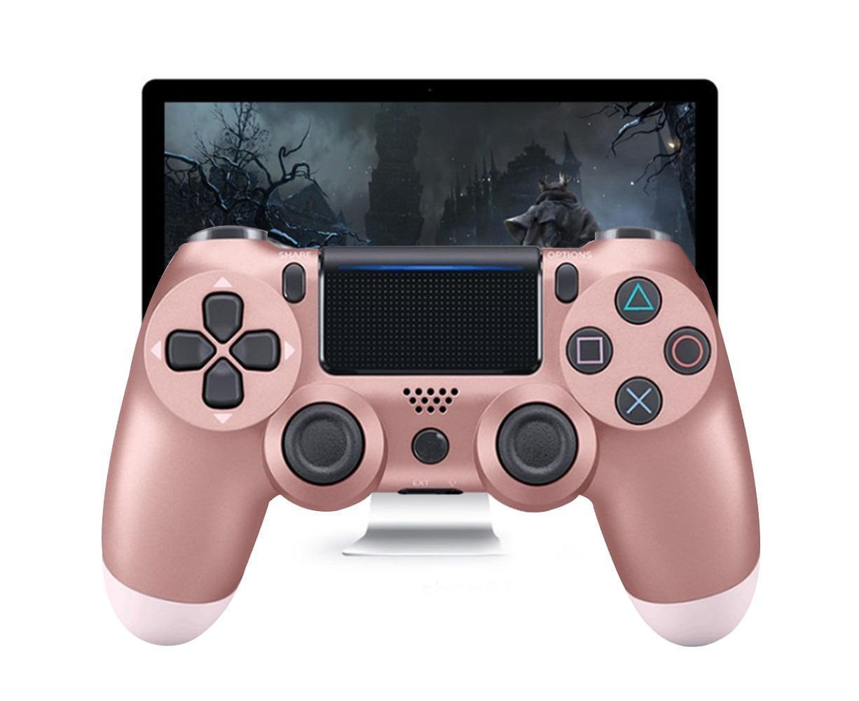 Wireless Game Controller Ps4 Controller Bluetooth Dual Head Head Handle Joystick Game Pad For The Game Console 4 - Rose gold