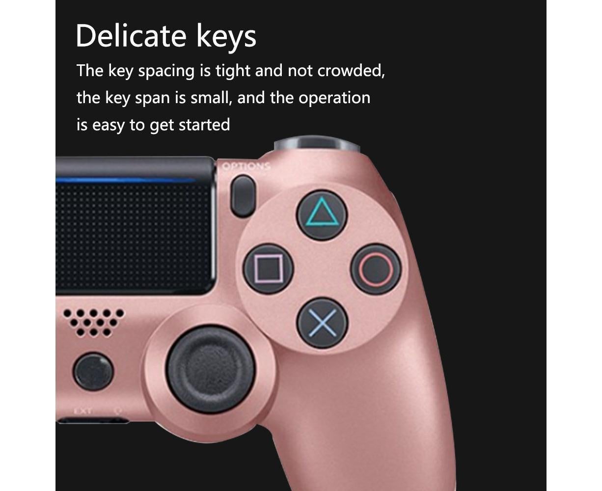 Wireless Game Controller Ps4 Controller Bluetooth Dual Head Head Handle Joystick Game Pad For The Game Console 4 - Rose gold