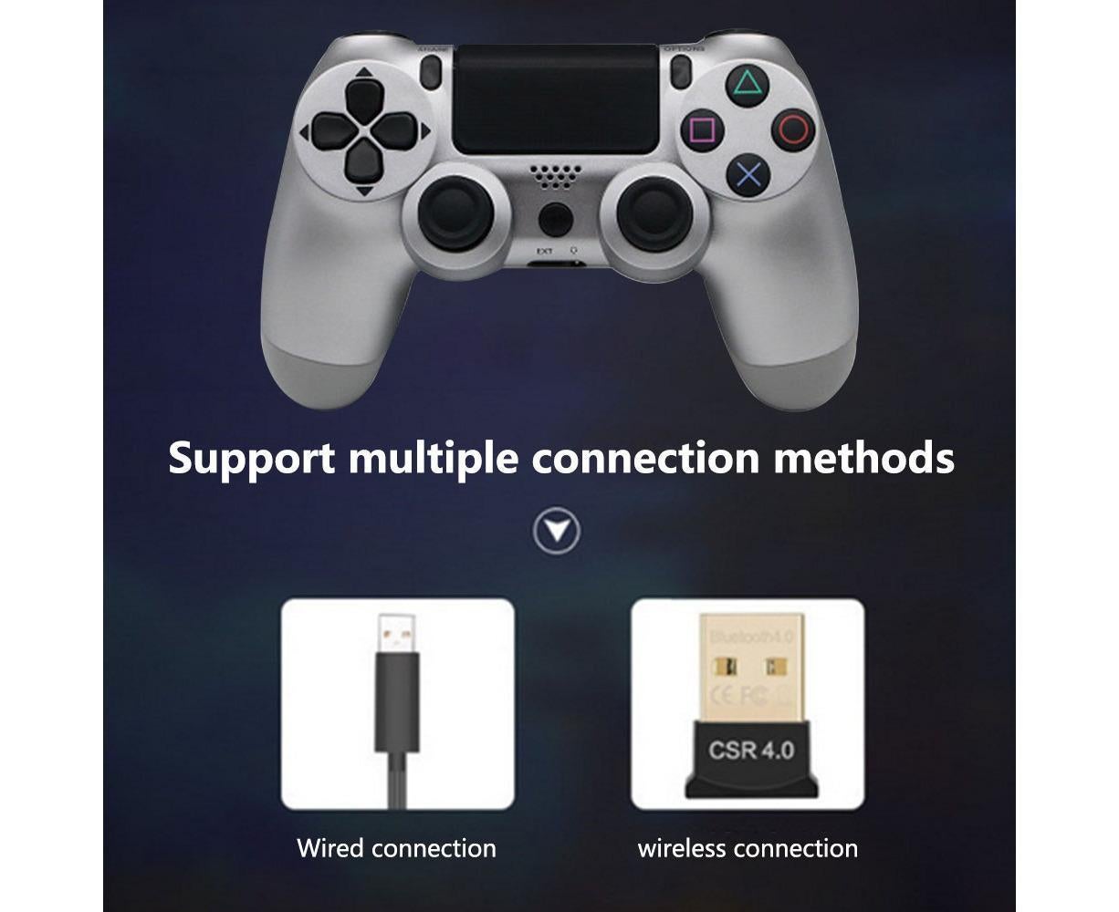 Wireless Game Controller Ps4 Controller Bluetooth Dual Head Head Handle Joystick Game Pad For The Game Console 4 - Silver