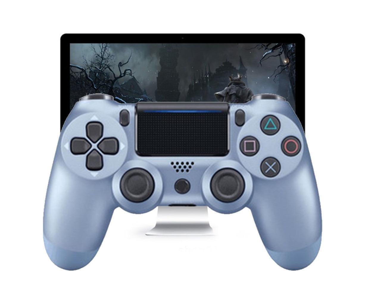 Wireless Game Controller Ps4 Controller Bluetooth Dual Head Head Handle Joystick Game Pad For The Game Console 4 - Titanium blue