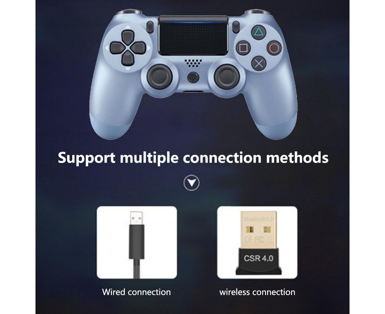 Wireless Game Controller Ps4 Controller Bluetooth Dual Head Head Handle Joystick Game Pad For The Game Console 4 - Titanium blue